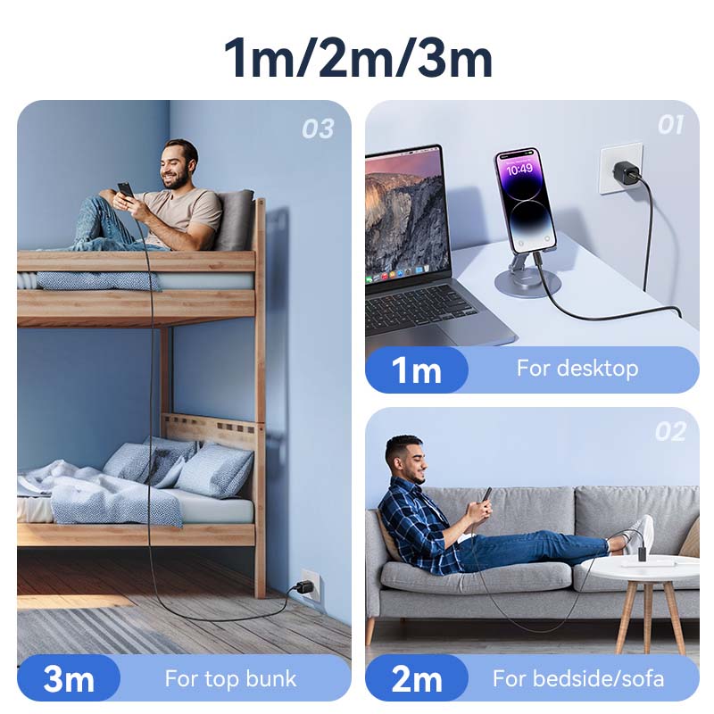 USAMS US-SJ699 3m USB to Lightning 2.4A Charging Cable Copper Core 480Mbps Data Cord USAMS US-SJ699 3m USB to Lightning 2.4A Charging Cable Copper Core 480Mbps Data Cord